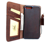 Genuine Leather Case for iPhone 8 book wallet cover Cards slots Slim retro Removable detachableb soft Luxury holder Daviscase