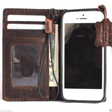 Echtes Vollleder-Hartschalenetui für iPhone 5S 5C 5 Cover Buch Brieftasche Kreditkarte CS Flip handgemachtes Luxusgeschenk Daviscase