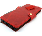 Echtes rotes Lederetui für Samsung Galaxy Note 9, handgefertigt, mit Brieftaschenverschluss, Vintage-Stil, schlanke Abdeckung, Kartenfächer, kabelloses Laden, DavisCase