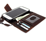 Étui en cuir véritable pour apple iphone SE 5s 5c, portefeuille à rabat de luxe + sangle