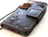 Genuine Leather Case Wallet For Apple iPhone 11 12 13 14 15 Pro Max Removable 6 7 8 plus SE XS HandMade Craft Book Vintage Style ID Window Credit Card Slots Cover Wireless Full Grain Davis luxury Mini