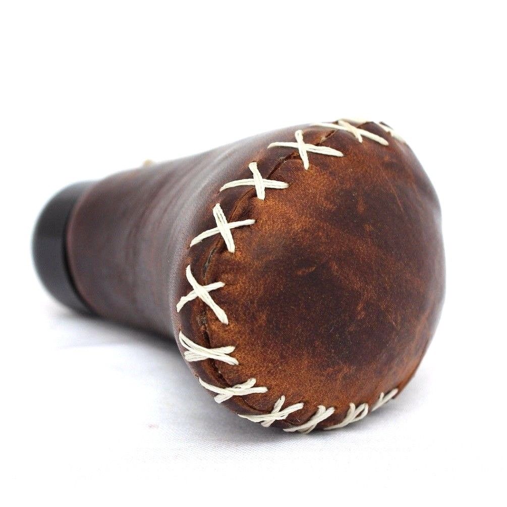 Genuine leather gear shift knob for Mercedes-Benz, handmade by DAVISCASE, featuring a classic car shifter lever design.