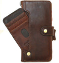 Handmade dark genuine top grain leather Samsung Galaxy S20 Ultra wallet case with rubber holder and wireless charging compatibility by DAVISCASE.