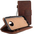 Genuine full leather Motorola Moto G6 Plus phone case with removable wallet, skin clip, and magnetic closure.