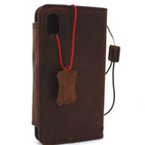 Echtleder-Hülle für iPhone XS, Buch-Brieftaschen-Verschluss, Kartenfächer, schmal, retro, hellbraun, Daviscase Wireless Art