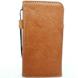Genuine Tan Leather Wallet Case For Apple iPhone 12 Pro Max Book Credit Card Slots Soft Cover Top Grain DavisCase