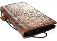 Genuine Leather For Galaxy s22 s21 s20 S23 S24 Ultra s8 s9 Note 8 9 10 20 21 A13 A71 A51 A12 A31 4G 5G Case plus Art Wallet Book Vintage Wooden Style Credit Cover Wireless Full Grain Davis Luxury Wrinkled Diy Mini