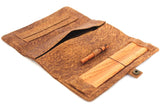 Genuine Leather Wallet Hookah Cigarette Tobacco Pouch Case Rolling Paper Holder daviscase