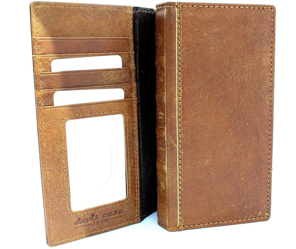 Genuine full leather case for Samsung Galaxy Note 10 Plus, handmade Bible book wallet style with soft slots, luxury art design by DAVISCASE.