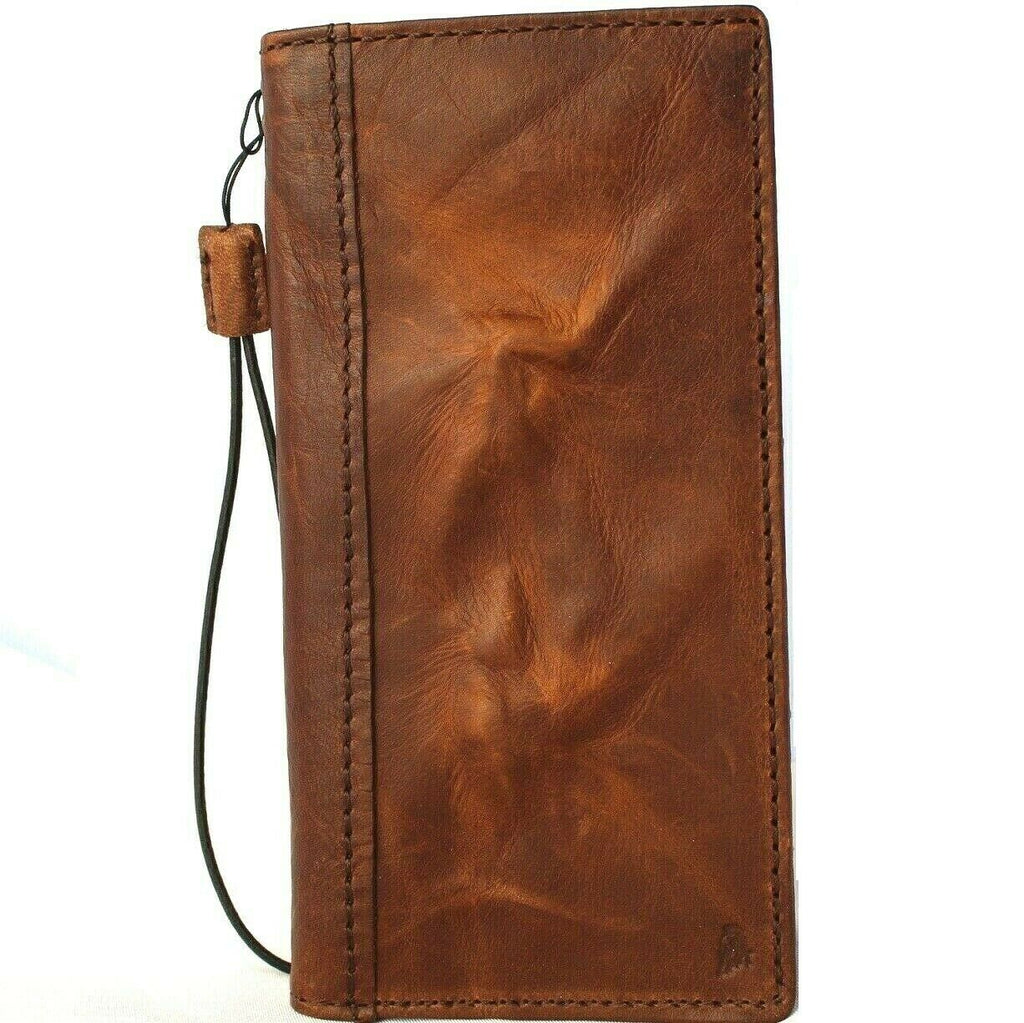 Genuine vintage leather Samsung Galaxy S21 Ultra 5G book wallet case with ID window, card slots, wireless charging, and rubber stand by DavisCase