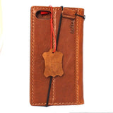 Echtes braunes Leder für iPhone 8, klassische Hülle, Brieftasche, Kredithülle, Buch, Luxus-Gummi, Davis