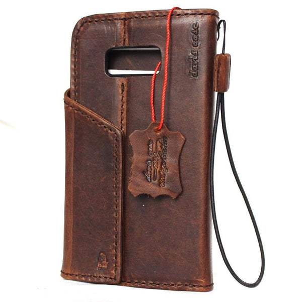 genuine leather Case fit Samsung Galaxy S8 book wallet cover 8 magnetic Closure