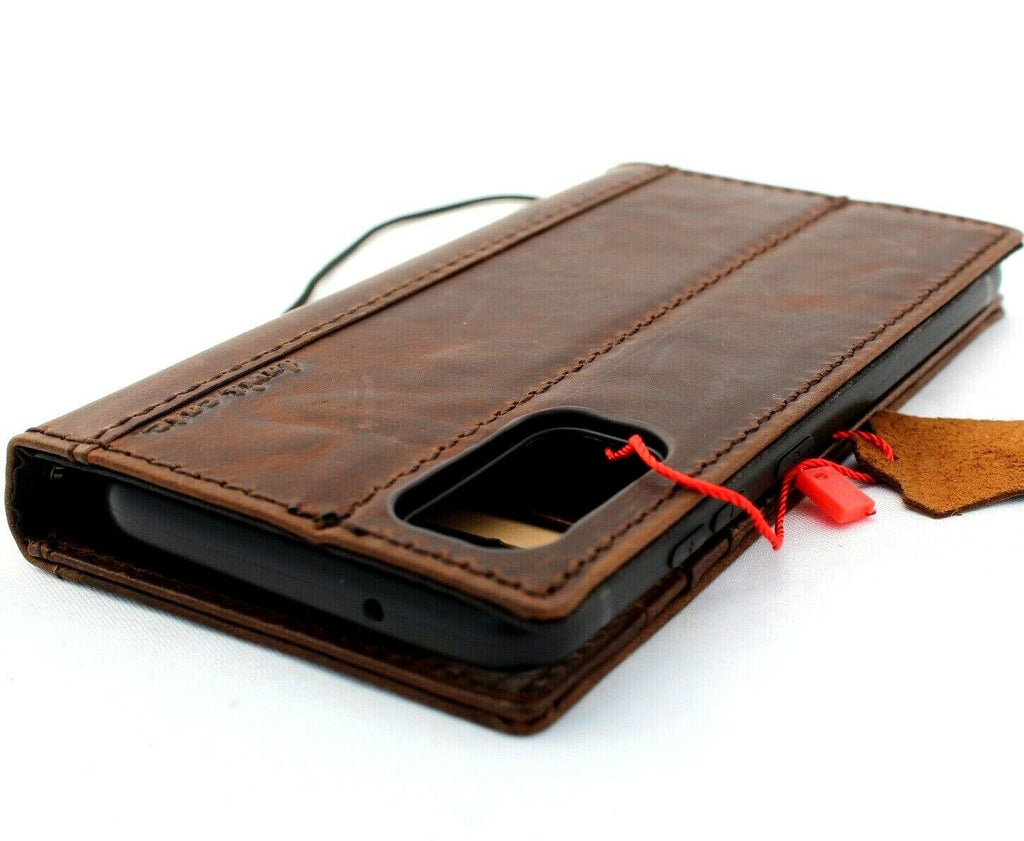 DavisCase genuine leather wallet case for Samsung Galaxy A31 with ID window, card slots, and wireless charging compatibility.