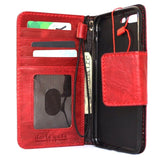 Echtlederhülle für iPhone 7 plus, magnetische rote Hülle, Brieftasche, Kreditkartenetui, Buch, luxuriös, Rfid Pay