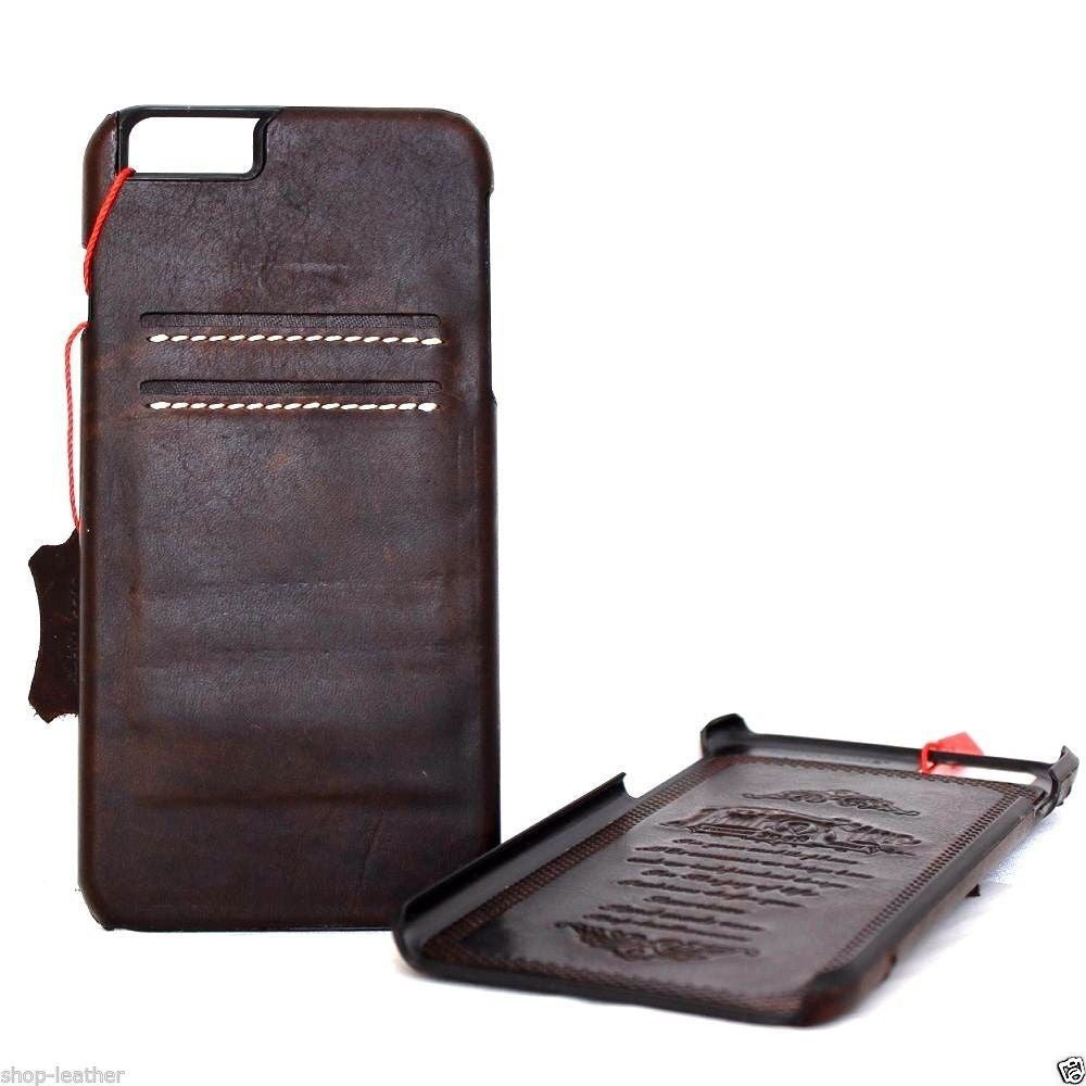 Vintage genuine leather iPhone 6/6s case, slim, handmade luxury cover with classic art-inspired design.