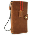 Tan genuine top grain leather wallet case for Samsung Galaxy S21 Ultra 5G, handmade with rubber holder and wireless charging compatibility.