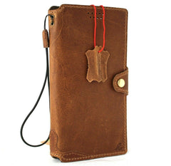 Genuine Top Grain Leather Case for Samsung Galaxy S21 Ultra 5G book wallet handmade rubber holder Tan cover wireless charging Business Daviscase