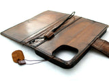 Echtes geöltes Leder-Brieftaschenetui für Apple iPhone 12 Pro Max, Buch-Vintage-Stil, Ausweisfenster, Kreditkartenfächer, kabellose Abdeckung mit Top-Maserung, Davis 1948 13