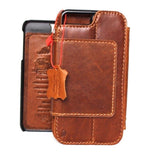 Étui en cuir véritable pour Iphone 8, couverture de livre, portefeuille de cartes magnétique mince Davis Classic Art détachable