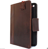 Étui de sécurité en cuir véritable vintage pour Apple iPad min 2 3, support de cartes, portefeuille