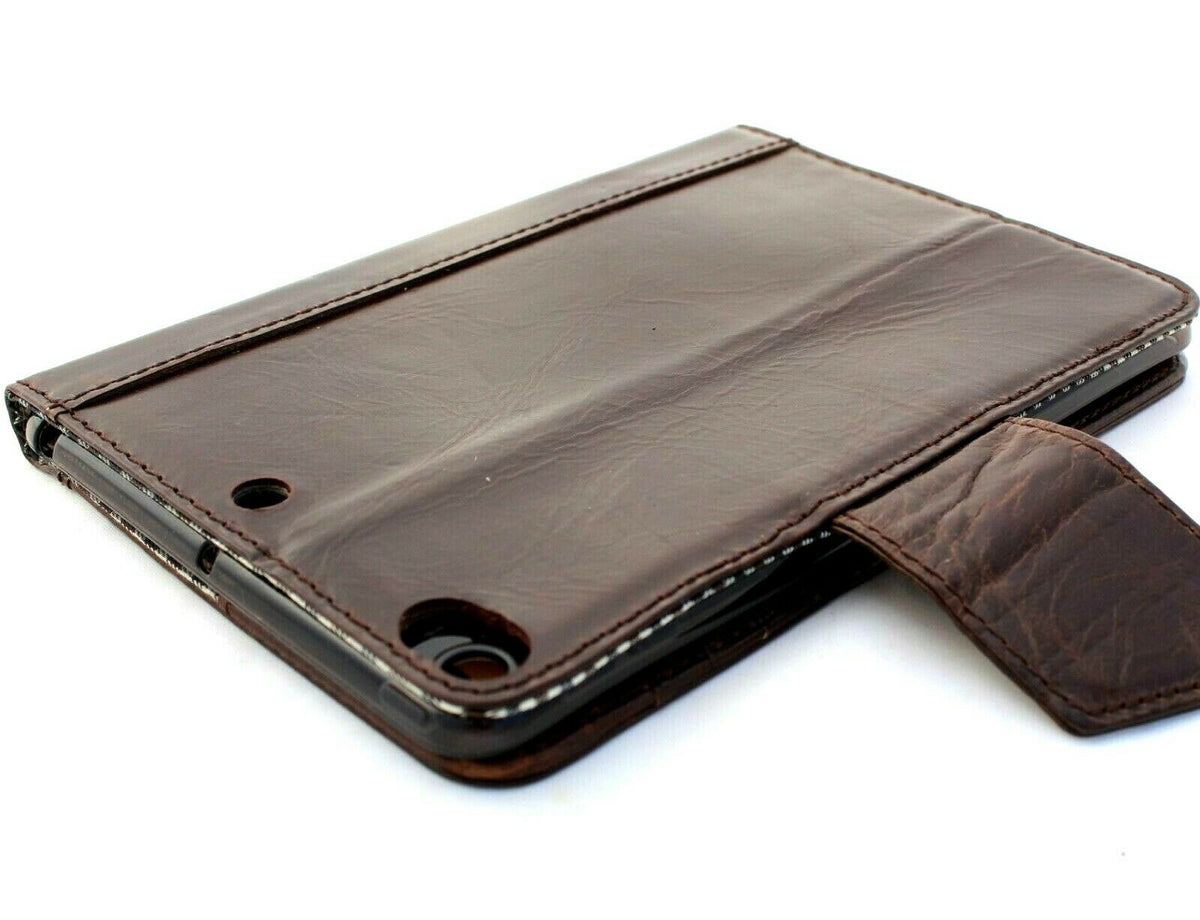 Leather iPad Mini 5 case by DAVISCASE with card slots, handmade design, soft rubber edges, for 2019 Apple iPad Mini 5th generation