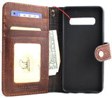 Echtleder-Hülle für Samsung Galaxy S10, Buch-Brieftaschen-Abdeckung, Karten, kabelloses Ladefenster, luxuriöses Vintage-Slim-Daviscase