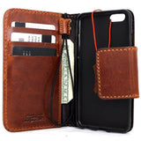 Véritable cuir italien iPhone 6 6s vintage housse de boîtier faite à la main avec portefeuille porte-crédit luxe