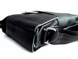 Echtes schwarzes Leder Umhängetasche Messenger Handtasche Classic Cross Body Davis