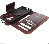 Genuine vintage leather Case for LG Stylus 2 book wallet magnet cover dark brown cards slots slim handmade daviscase