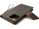 Echtes dunkles Leder-Brieftaschenetui für Apple iPhone 11, Kreditkartenfächer, Ausweisfenster, Buchhalter, weiches kabelloses Laden, DavisCase