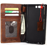 Genuine Real Leather Case for Huawei p10 plus Book Wallet cover slim Hand made Retro brown Luxury cards slots daviscase