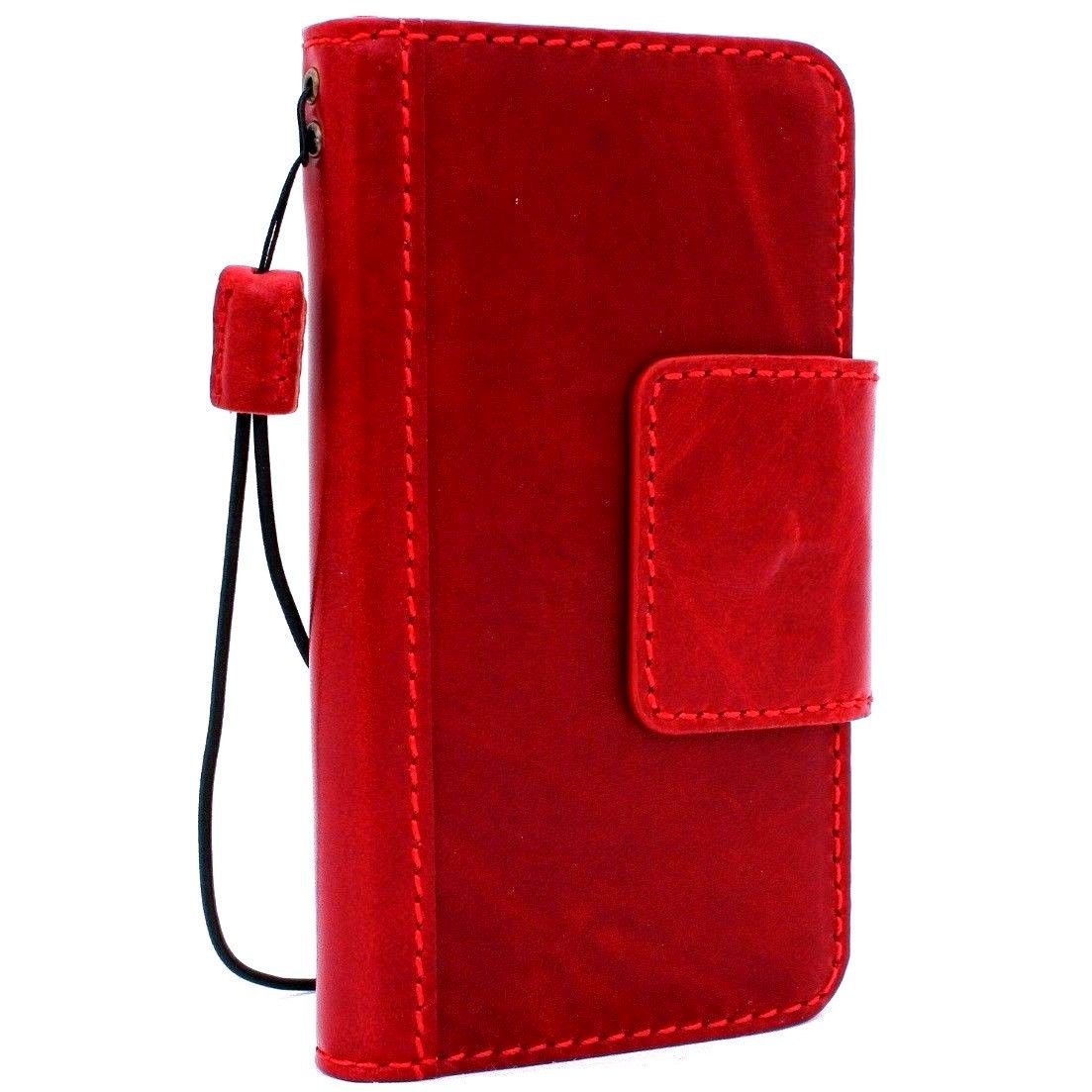 Red wine Genuine Italian leather case for Samsung Galaxy S9, handmade wallet-style cover with magnetic closure and oiled finish.