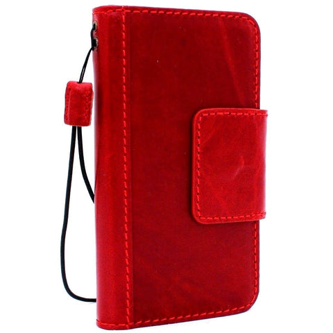 Echtes italienisches Lederetui für Samsung Galaxy S9 Buch Jafo Brieftasche handgemachte geölte magnetische Abdeckung s Businesse daviscase Rotwein