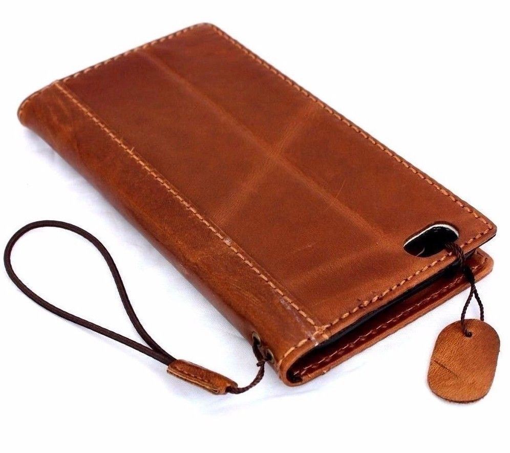 Genuine full leather iPhone 6/6s classic case cover with wallet credit holder, handmade luxury phone case in brown leather