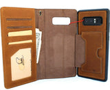 Schutzhülle aus echtem, gegerbtem Leder für das Samsung Galaxy Note 8, Buch-Brieftaschen-Cover, weiche Vintage-Kartenfächer, schlank, kabelloses Laden, Daviscase 