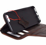 Étui en cuir véritable pour iphone 8, couverture de livre, portefeuille, cartes magnétique slim davis classic 3D, chargement sans fil 
