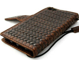 Echtes dunkles Leder für iPhone 8, magnetische Hülle, Brieftasche, Kreditkartenetui, Buch, Luxus-Gummi, Davis