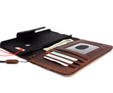 Étui en cuir véritable vintage pour LG V30, portefeuille avec fermeture magnétique, mince, marron, fentes pour cartes, fait à la main, daviscase