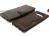 Echte echte dunkle Lederhülle für Samsung Galaxy NOTE 8, Buch-Brieftaschenhülle, weiche Vintage-Kartenfächer, schlankes kabelloses Laden, Daviscase 