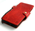Genuine red leather Samsung Galaxy S21 wallet case by DavisCase, handmade with rubber holder and wireless charging compatibility.