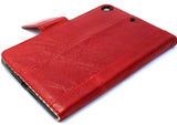 Schutzhülle aus echtem rotem Leder für Apple iPad mini 5 (2019), handgefertigt, Kartenfächer, Gummi, luxuriös, Jafo Vintage Design Davis
