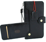Echtes schwarzes Lederetui für Apple iPhone 12 Pro Max, Buch-Geldbörse, Vintage-Stil, Ausweisfenster, Kreditkartenfächer, weiches Cover, vollnarbiges DavisCase