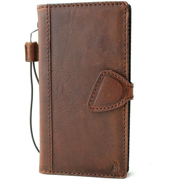 Genuine Soft Leather Wallet Case For Apple iPhone 12 Pro Max Book Vintage Style ID Window Credit Cards Slots Soft Cover Full Grain Davis