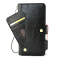 Handmade black genuine leather Samsung Galaxy S21 Ultra 5G case with wallet and card slots, rubber holder cover by DAVISCASE.