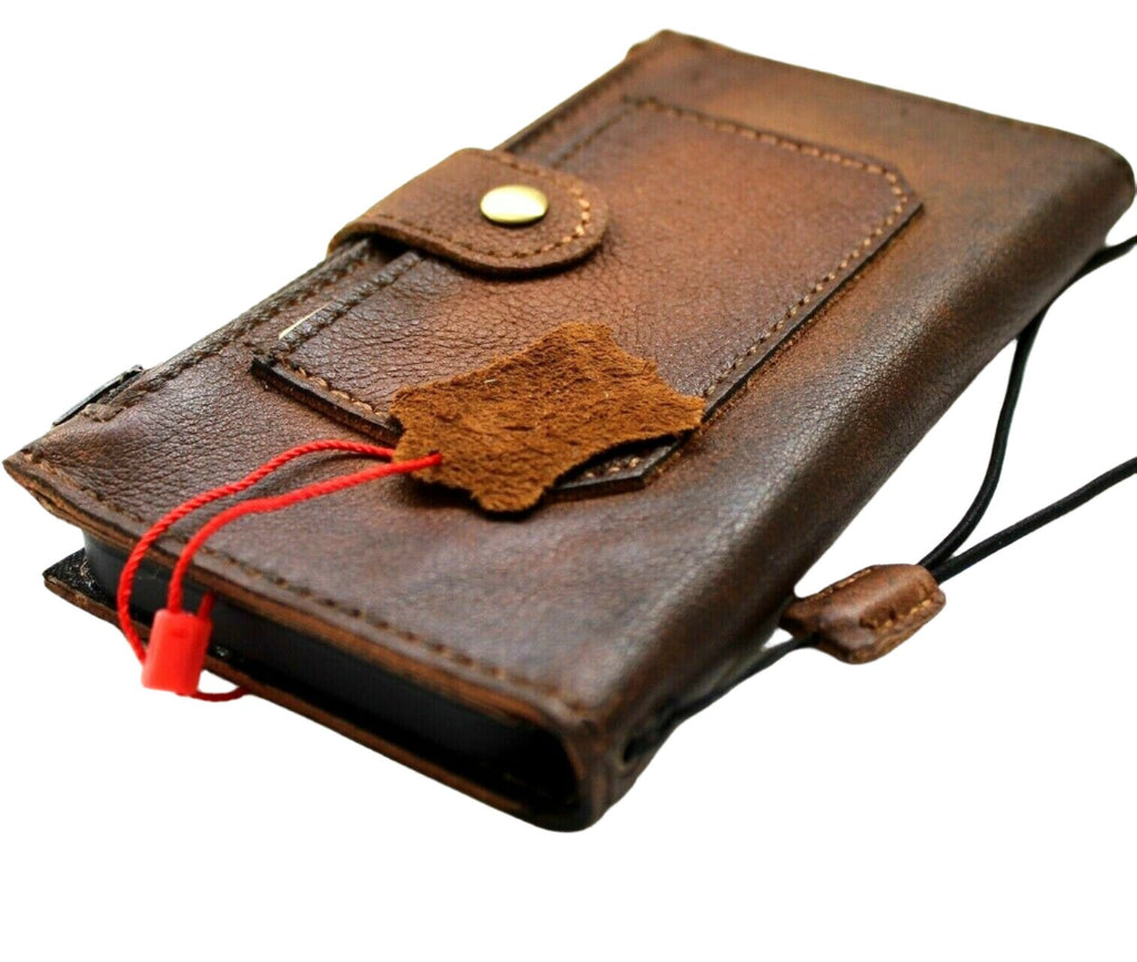 Handmade genuine leather phone case for Samsung Galaxy S21, S20 Ultra, Note 20, featuring wallet, zipper, and edge protection by DAVISCASE.