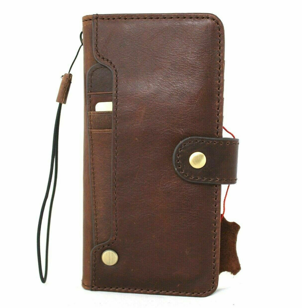 Handmade genuine leather phone case for Galaxy S24, S25, S26 Edge Ultra Plus, Note Z Fold 7 Plus wallet book cover by DAVISCASE