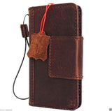 genuine vintage full leather Case for Samsung Galaxy S8 Plus book wallet brown strap magnetic