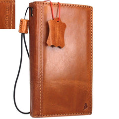 genuine vintage leather Case for Samsung Galaxy Note 4 book wallet cover slim cards slots thin bright brown daviscase