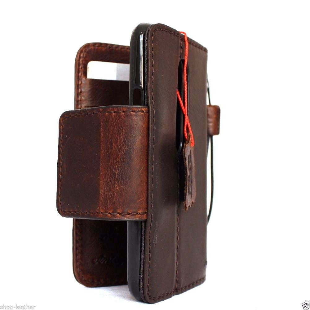 Genuine full leather Motorola Moto G 3rd gen wallet phone case with magnetic clasp, handmade leather cover with card slots.