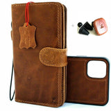 Genuine Real Leather Case For Apple iPhone 11 (6.1") Cover Wallet Credit cards Holder Magnetic Book Tan Removable Detachable Prime Holder Vintage + Magnetic Car Holder